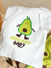Baby Avacado 3D Sırttan Sallanan Ayak Detaylı T-Shirt ve Tayt Takım