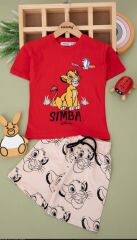 Erkek Çocuk Simba Baskılı Tshirt Ve Şort Alt Üst Takım