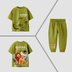 Erkek Çocuk Lion King Baskılı T-Shirt Ve Alt Eşofman Takım