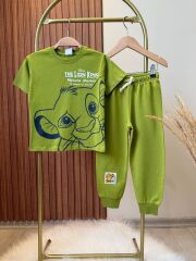 Erkek Çocuk Lion King Baskılı T-Shirt Ve Alt Eşofman Takım