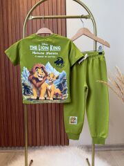 Erkek Çocuk Lion King Baskılı T-Shirt Ve Alt Eşofman Takım
