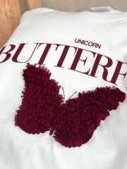 Kız Çocuk 3D Kelebek Detaylı Tshirt Ve Tayt Alt Üst Takımı