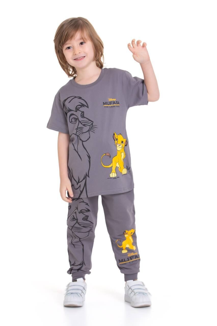 Erkek Çocuk Lion King Baskılı Tshirt Ve Eşofman Takımı