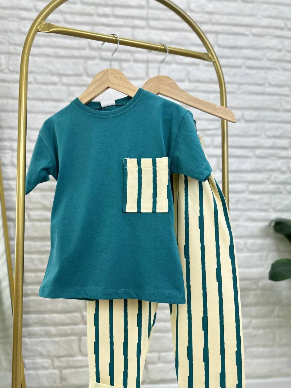 Erkek Çocuk Cep Detaylı Tshirt ve Şort Takım