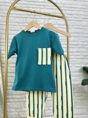 Erkek Çocuk Cep Detaylı Tshirt ve Şort Takım