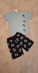 Erkek Çocuk Mickey Mouse Detaylı T-Shirt Ve Şort Alt Üst Takım