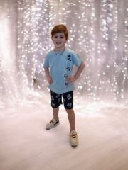 Erkek Çocuk Mickey Mouse Detaylı T-Shirt Ve Şort Alt Üst Takım