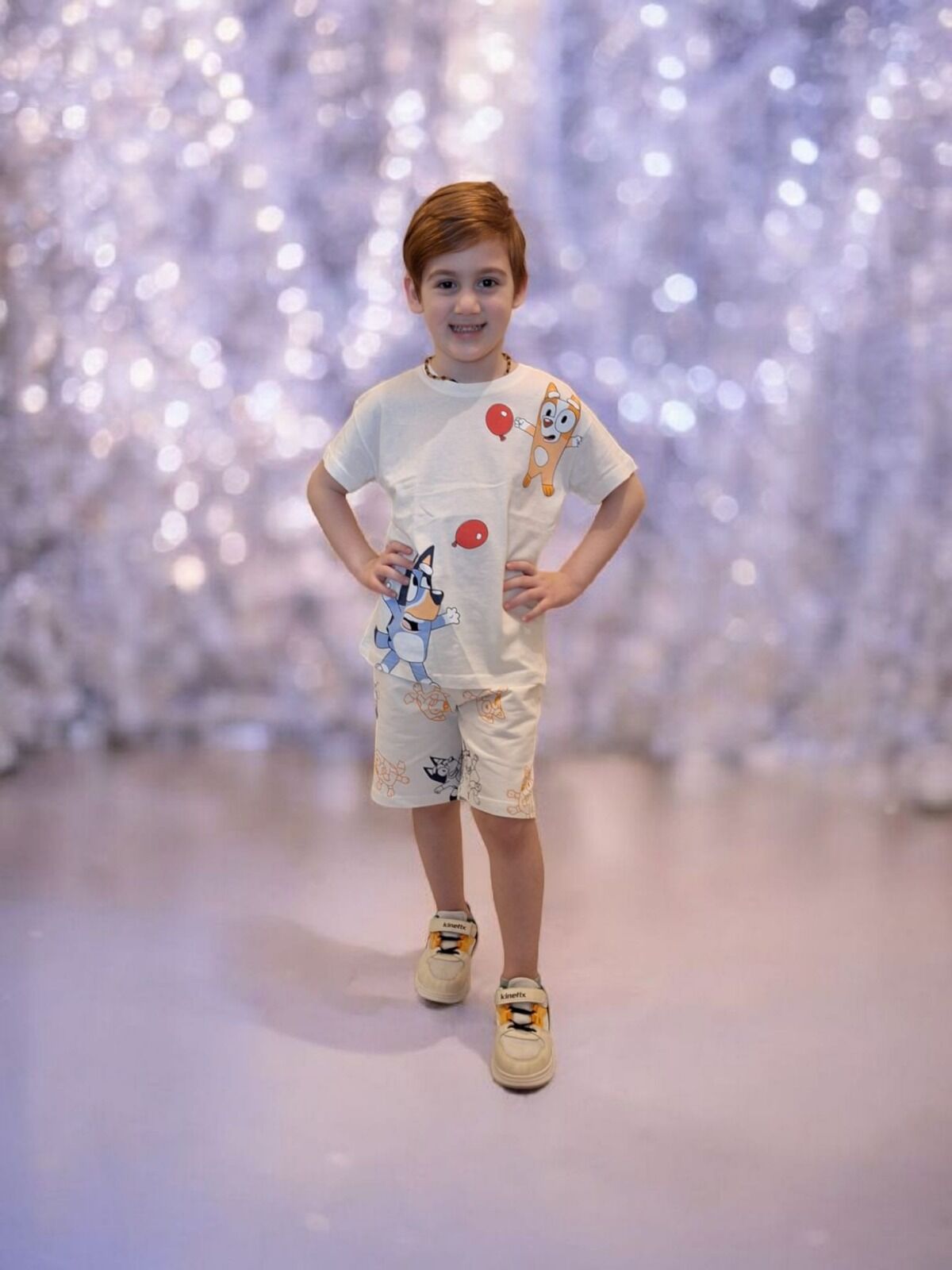 Bluey Baskılı T-Shirt ve Şort Alt Üst Takım