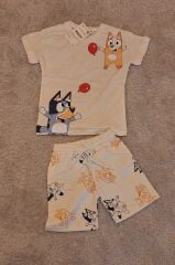 Bluey Baskılı T-Shirt ve Şort Alt Üst Takım
