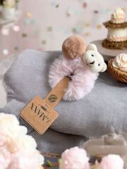 Kız Çocuk Peluş Ayıcık Detaylı Ponponlu  Aksesuar Saç Tokası