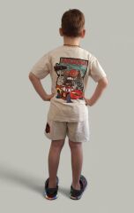 Disney Cars Şimşek McQueen Baskılı Erkek Çocuk T-Shirt ve Şort Takım