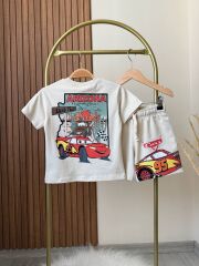 Disney Cars Şimşek McQueen Baskılı Erkek Çocuk T-Shirt ve Şort Takım