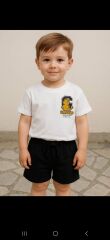 Erkek Çocuk Sırtta ve Gçğüste Garfield Baskılı T-Shirt ve Şort Alt Üst Takım
