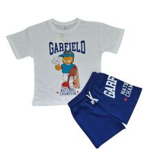 Erkek Çocuk Garfield Baskı Detaylı T-Shirt ve Şort Takım