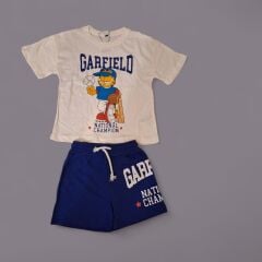 Erkek Çocuk Garfield Baskı Detaylı T-Shirt ve Şort Takım